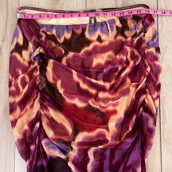 NWT Anthropologie Ruched Side-Slit Maxi Skirt Size XL Vamp Romantic / Glamoratti - Picture 8 of 14